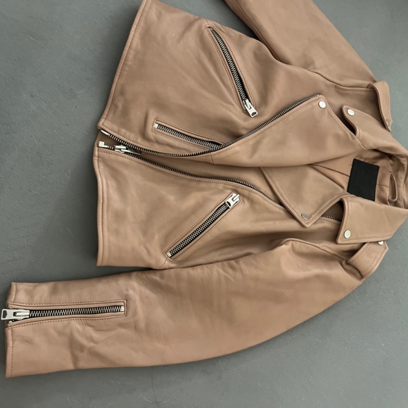 All saints Dalby leather jacket dust rose - Picture 2 of 4